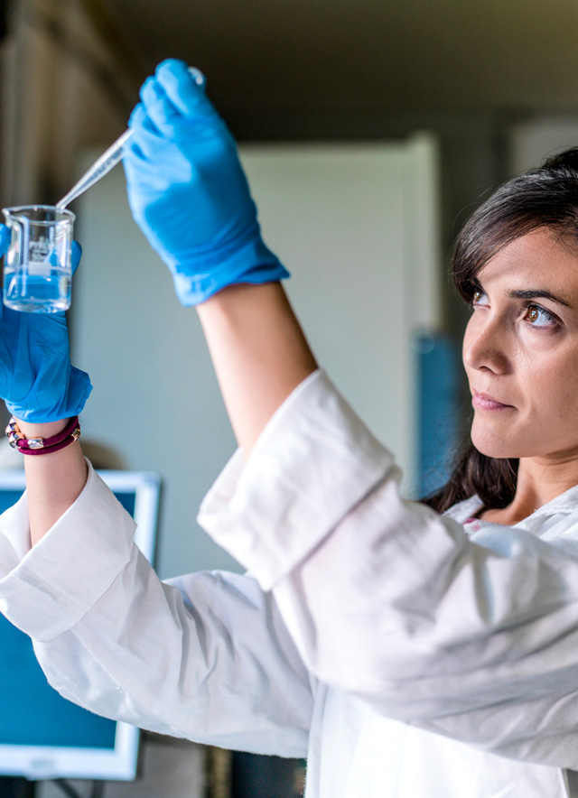 Career opportunities Woman working in an analysis laboratory